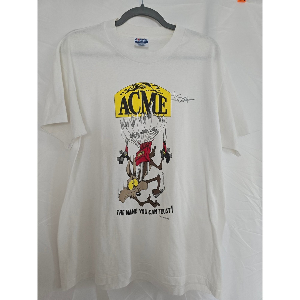Vintage 1987 Warner Bros Looney Tunes ACME Coyote‎ T Shirt Large
